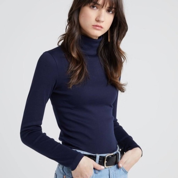 J. Crew Sweaters - J. CREW Perfect Fit Knit Goods 100% Cotton Yarns Blue Turtleneck Longsleeve XL
